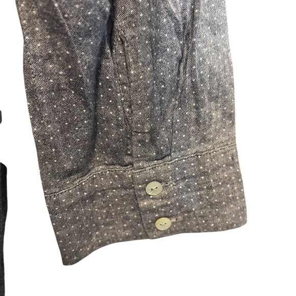 Sunday in Brooklyn Anthropologie Chambray Peplum Button Down Top Medium Gray - Picture 9 of 12